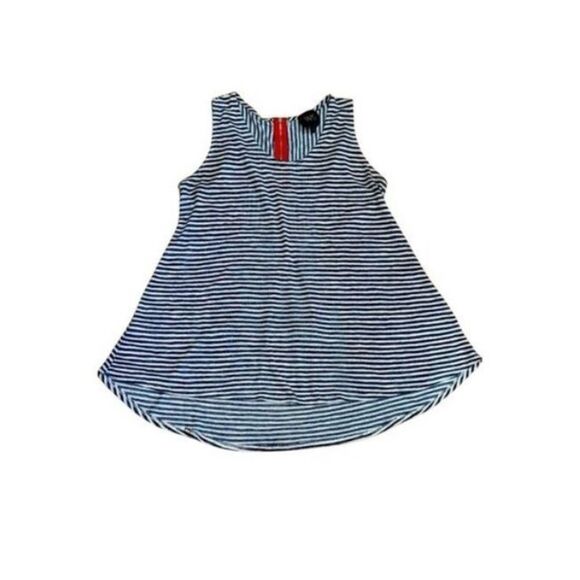 Anthropologie W5 Women’s Sailor Pinstripe Long Flowy Tank Top Zipper Back Size M - Picture 1 of 8